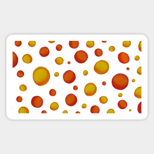 Yellow, Orange and Red Polka Dots Magnet